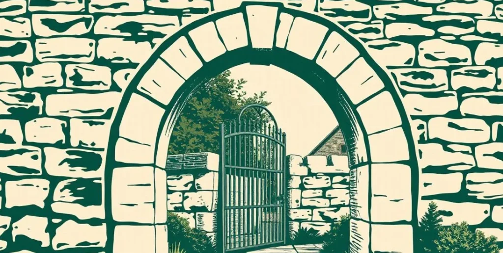 Illustration of a keystone at the top of a stone archway